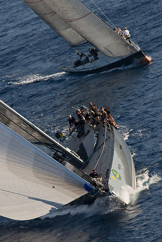 Brian Benjamin's Carbon Ocean 82Aegir and Noel Franck's Near Miss, during the Giraglia Rolex Cup 2011, Saint-Tropez, France, June 18-25. Photo copyright Rolex and Carlo Borlenghi.