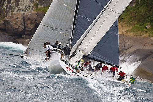 Pablo Despotin's Soto 40 Pisco Sour (CHI) and Roberto Luiz M.P E Souza's Soto 40 Carioca (BRA), during the Rolex Ilhabela Sailing Week 2011. Pisco Sour (CHI) and Carioca (BRA), ganhador da regata Eldorado-Alcatrazes. Photo copyright Rolex and Carlo Borlenghi.