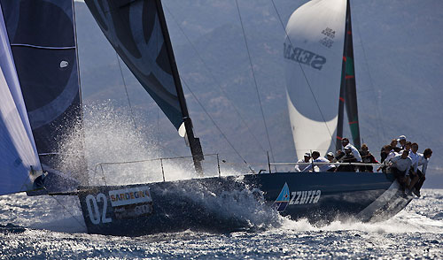 TP52 Series Day 1 - Audi Azzurra Sailing Team, during the Audi MedCup Circuit 2011, Cagliari, Sardinia, Italy. Photo copyright Stefano Gattini for Studio Borlenghi.