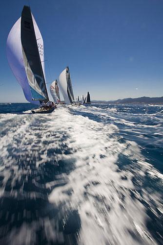 TP52 Series Day 2 - Fleet, during the Audi MedCup Circuit 2011, Cagliari, Sardinia, Italy. Photo copyright Stefano Gattini for Studio Borlenghi.