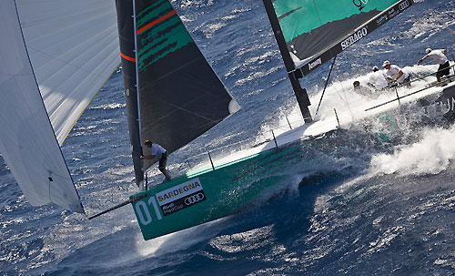 TP52 Series Day 4 - Quantum Racing, during the Audi MedCup Circuit 2011, Cagliari, Sardinia, Italy. Photo copyright Stefano Gattini for Studio Borlenghi.