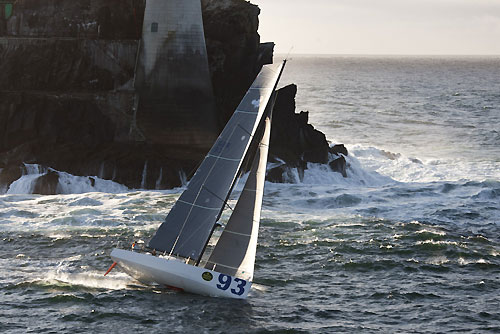 Concise 2, Sail n: GBR 93. Class: Z, Division: 2H, Owner: Tony Lawson, Type: Class 40, rounding Fastnet Rock, 16/08/2011. Photo copyright Rolex and Carlo Borlenghi.