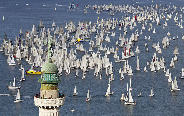 The 43rd Barcolana, Trieste, Italy, October 9, 2011, the massive fleet at the start. Photo copyright Carlo Borlenghi.