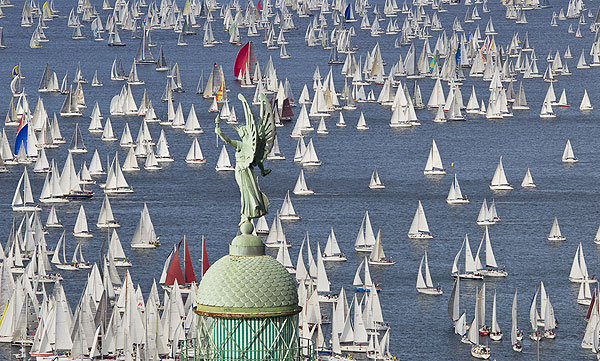 The 43rd Barcolana, Trieste, Italy, October 9, 2011, the massive fleet at the start. Photo copyright Carlo Borlenghi.