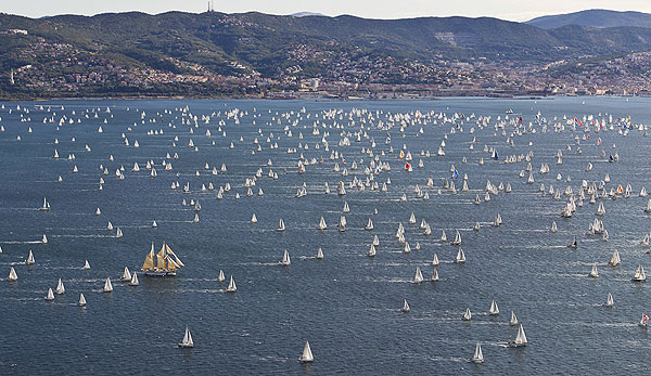 The 43rd Barcolana, Trieste, Italy, October 9, 2011, the massive fleet. Photo copyright Carlo Borlenghi.