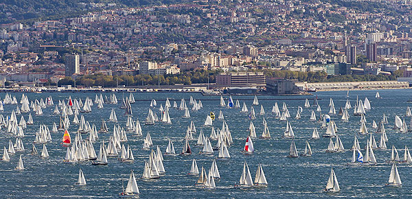 The 43rd Barcolana, Trieste, Italy, October 9, 2011, the massive fleet. Photo copyright Carlo Borlenghi.