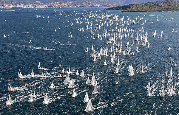 The 43rd Barcolana, Trieste, Italy, October 9, 2011, the massive fleet. Photo copyright Carlo Borlenghi.