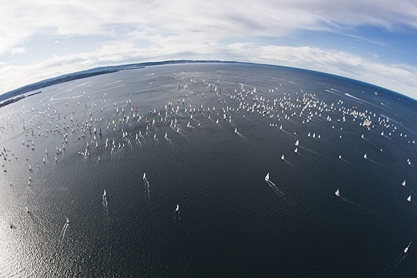 The 43rd Barcolana, Trieste, Italy, October 9, 2011, the massive fleet. Photo copyright Carlo Borlenghi.