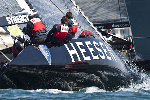 Day 1 of the RC44 Cascais Cup 2012, Portugal. Photo copyright Guido Trombetta for Studio Borlenghi.