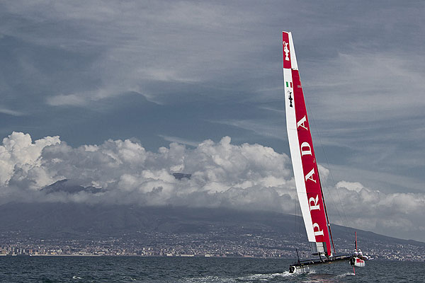 Naples, 06/04/12. Luna Rossa AC45 training in Naples, during the America's Cup World Series Naples, Italy, April 2012. Photo copyright Luna Rossa and Carlo Borlenghi.