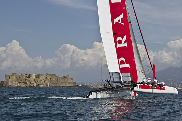 Naples, 06/04/12. Luna Rossa AC45 training in Naples, during the Americas Cup World Series Naples, Italy, April 2012. Photo copyright Luna Rossa and Carlo Borlenghi.