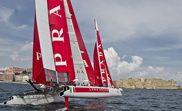 Naples, 06/04/12. Luna Rossa AC45 training in Naples, during the Americas Cup World Series Naples, Italy, April 2012. Photo copyright Luna Rossa and Carlo Borlenghi.