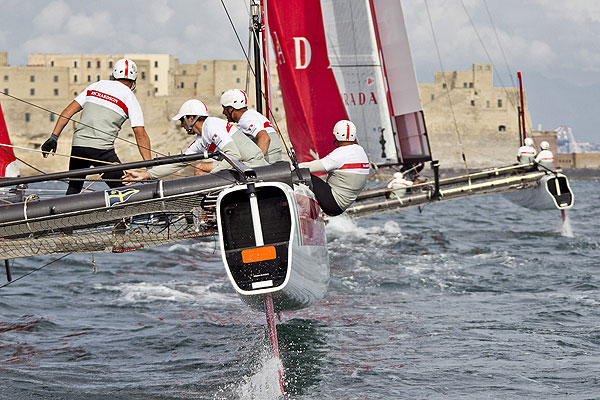 Naples, 06/04/12. Luna Rossa AC45 training in Naples, during the America’s Cup World Series Naples, Italy, April 2012. Photo copyright Luna Rossa and Carlo Borlenghi.