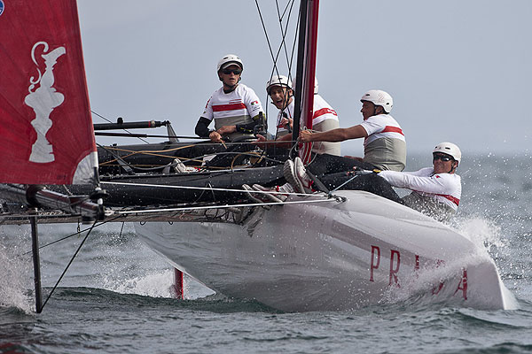 Naples, 06/04/12. Luna Rossa AC45 training in Naples, during the Americas Cup World Series Naples, Italy, April 2012. Photo copyright Luna Rossa and Carlo Borlenghi.