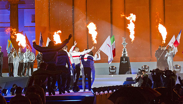 Naples, 08/04/12. ACWS Naples Opening Ceremony, during the Americas Cup World Series Naples, Italy, April 2012. Photo copyright Luna Rossa and Carlo Borlenghi.