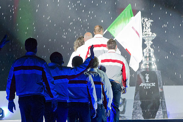 Naples, 08/04/12. ACWS Naples Opening Ceremony: Luna Rossa Challenge 2012, during the Americas Cup World Series Naples, Italy, April 2012. Photo copyright Luna Rossa and Carlo Borlenghi.