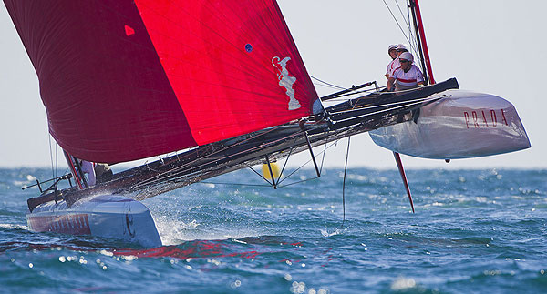 Naples, 10/04/12. Luna Rossa Training, during the Americas Cup World Series Naples, Italy, April 2012. Photo copyright Luna Rossa and Carlo Borlenghi.