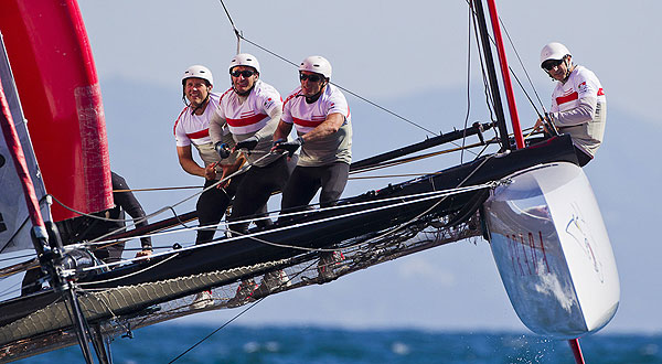 Naples, 10/04/12. Luna Rossa Training, during the Americas Cup World Series Naples, Italy, April 2012. Photo copyright Luna Rossa and Carlo Borlenghi.