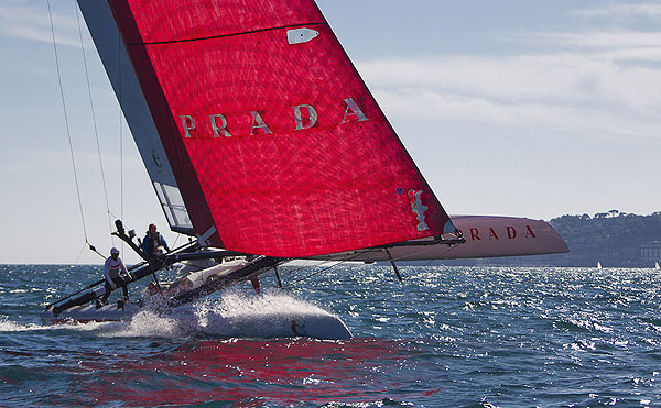 Naples, 10/04/12. Luna Rossa Training, during the Americas Cup World Series Naples, Italy, April 2012. Photo copyright Luna Rossa and Carlo Borlenghi.