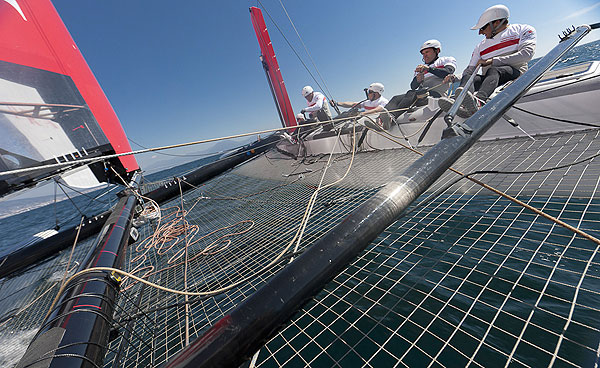 Naples, 10/04/12. Luna Rossa Training, during the Americas Cup World Series Naples, Italy, April 2012. Photo copyright Luna Rossa and Carlo Borlenghi.