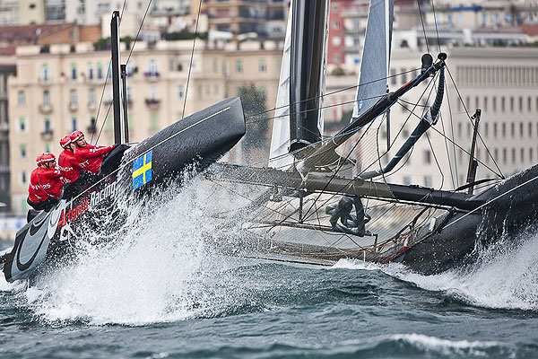 Naples, 11/04/12. America's Cup World Series Naples 2012, Day 1, during the America’s Cup World Series Naples, Italy, April 2012. Photo copyright Luna Rossa and Carlo Borlenghi.