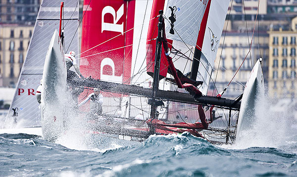 Naples, 11/04/12. America's Cup World Series Naples 2012, Day 1, during the America’s Cup World Series Naples, Italy, April 2012. Photo copyright Luna Rossa and Carlo Borlenghi.