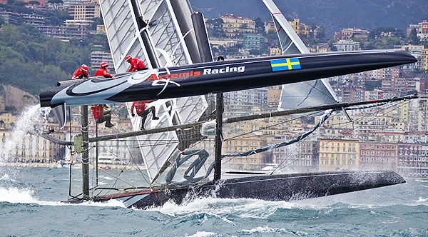 Naples, 11/04/12. America's Cup World Series Naples 2012, Day 1, during the America’s Cup World Series Naples, Italy, April 2012. Photo copyright Luna Rossa and Carlo Borlenghi.