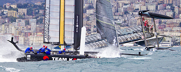 Naples, 11/04/12. America's Cup World Series Naples 2012, Day 1, during the America’s Cup World Series Naples, Italy, April 2012. Photo copyright Luna Rossa and Carlo Borlenghi.