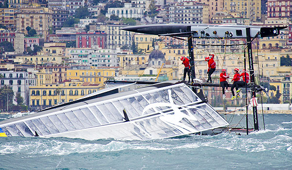Naples, 11/04/12. America's Cup World Series Naples 2012, Day 1, during the America’s Cup World Series Naples, Italy, April 2012. Photo copyright Luna Rossa and Carlo Borlenghi.