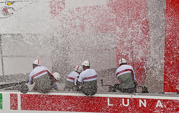 Naples, 11/04/12. America's Cup World Series Naples 2012, Day 1, during the America’s Cup World Series Naples, Italy, April 2012. Photo copyright Luna Rossa and Carlo Borlenghi.