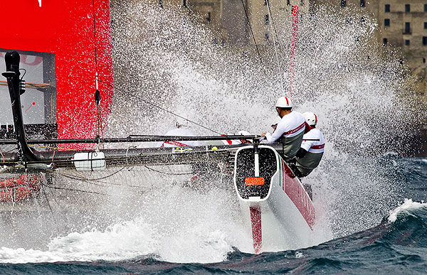 Naples, 11/04/12. America's Cup World Series Naples 2012, Day 1, during the America’s Cup World Series Naples, Italy, April 2012. Photo copyright Luna Rossa and Carlo Borlenghi.