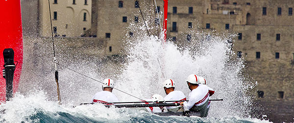 Naples, 11/04/12. America's Cup World Series Naples 2012, Day 1, during the America’s Cup World Series Naples, Italy, April 2012. Photo copyright Luna Rossa and Carlo Borlenghi.