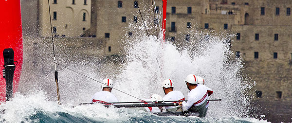 Naples, 11/04/12. America's Cup World Series Naples 2012, Day 1, during the Americas Cup World Series Naples, Italy, April 2012. Photo copyright Luna Rossa and Carlo Borlenghi.