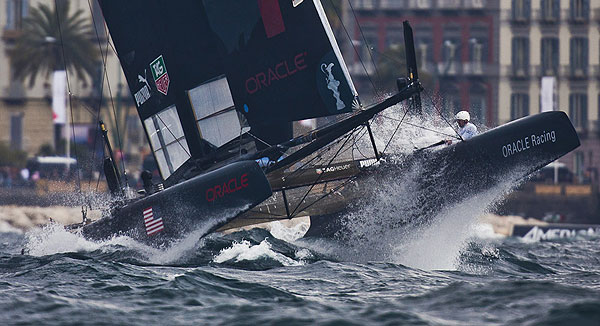 Naples, 11/04/12. America's Cup World Series Naples 2012, Day 1, during the America’s Cup World Series Naples, Italy, April 2012. Photo copyright Luna Rossa and Carlo Borlenghi.