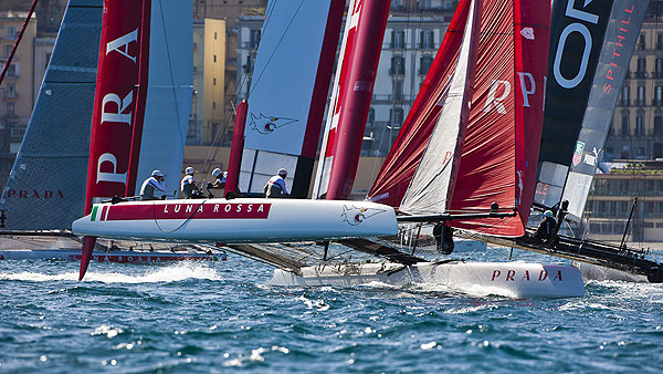 Naples, 12/04/12. America's Cup World Series Naples 2012, Day 2, during the America’s Cup World Series Naples, Italy, April 2012. Photo copyright Luna Rossa and Carlo Borlenghi.