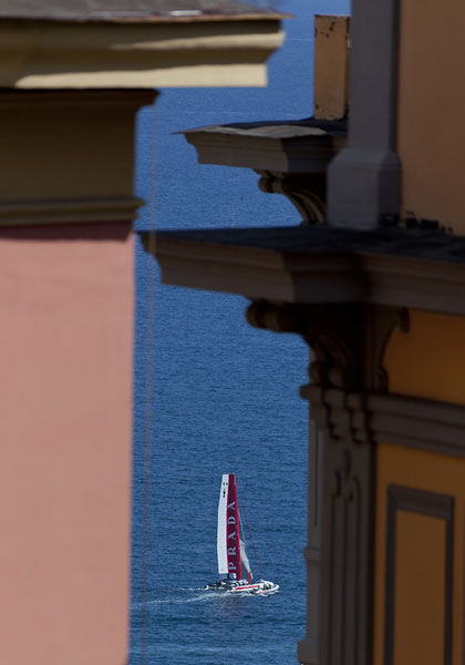 Naples, 12/04/12. America's Cup World Series Naples 2012, Day 2, during the America’s Cup World Series Naples, Italy, April 2012. Photo copyright Luna Rossa and Carlo Borlenghi.