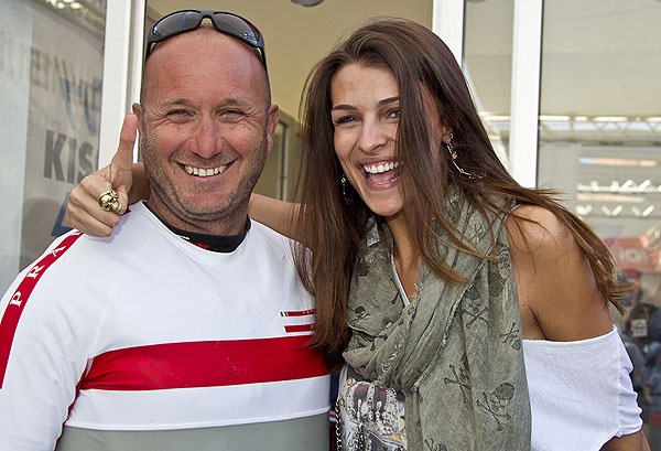 Max Sirena and Cristina Chiabotto. Naples, 12/04/12. America's Cup World Series Naples 2012, Day 2, during the America’s Cup World Series Naples, Italy, April 2012. Photo copyright Luna Rossa and Carlo Borlenghi.