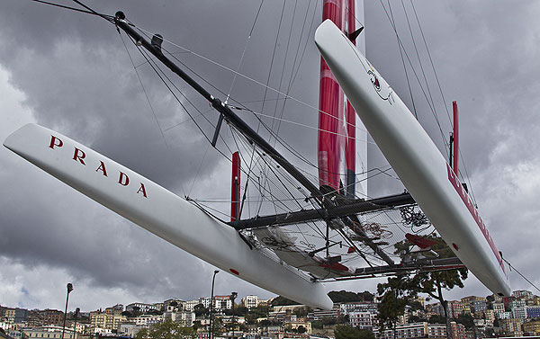 Luna Rossa day 2. Naples, 12/04/12. America's Cup World Series Naples 2012, Day 2, during the America’s Cup World Series Naples, Italy, April 2012. Photo copyright Luna Rossa and Carlo Borlenghi.