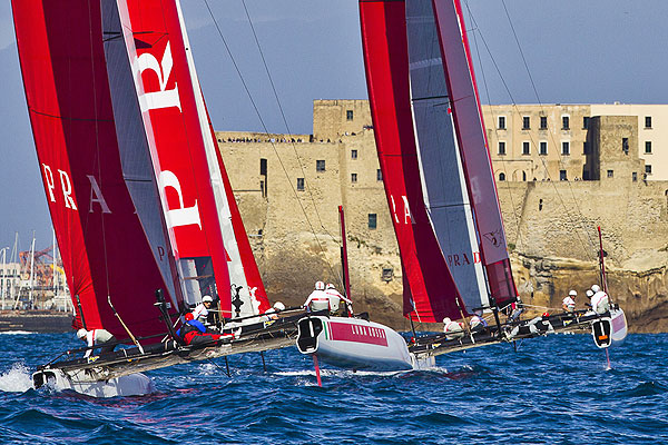 Luna Rossa day 2. Naples, 12/04/12. America's Cup World Series Naples 2012, Day 2, during the Americas Cup World Series Naples, Italy, April 2012. Photo copyright Luna Rossa and Carlo Borlenghi.