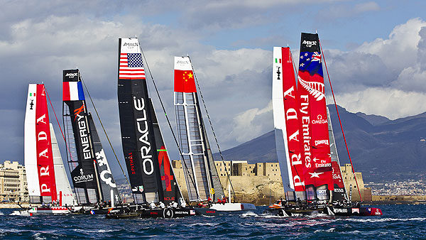 Luna Rossa day 2. Naples, 12/04/12. America's Cup World Series Naples 2012, Day 2, during the America’s Cup World Series Naples, Italy, April 2012. Photo copyright Luna Rossa and Carlo Borlenghi.