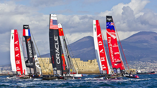 Luna Rossa day 2. Naples, 12/04/12. America's Cup World Series Naples 2012, Day 2, during the America’s Cup World Series Naples, Italy, April 2012. Photo copyright Luna Rossa and Carlo Borlenghi.