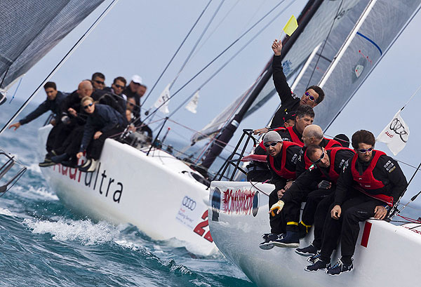 Loano, 13/04/12. Fleet, during the Audi Sailing Series Melges 32 Day 1. Photo copyright Stefano Gattini for Studio Borlenghi and BPSE.