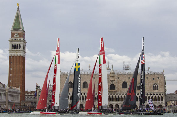 Venezia (Venice Italy), 13/05/12. The ACWS fleet racing, during the America's Cup World Series in Venice. Photo copyright Carlo Borlenghi and Luna Rossa.