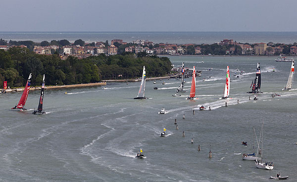 Venezia (Venice Italy), 13/05/12. The ACWS fleet racing, during the America's Cup World Series in Venice. Photo copyright Carlo Borlenghi and Luna Rossa.