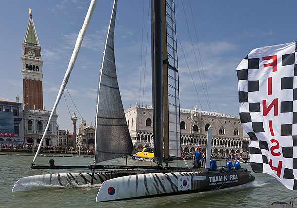 Venezia (Venice Italy), 18/05/12. Team Korea, during the America's Cup World Series in Venice. Photo copyright Carlo Borlenghi and Luna Rossa.