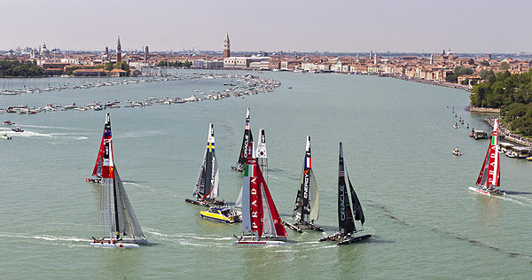 Venezia (Venice Italy), 19/05/12. The ACWS fleet racing, during the America's Cup World Series in Venice. Photo copyright Carlo Borlenghi and Luna Rossa.