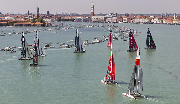 Venezia (Venice Italy), 19/05/12. The ACWS fleet racing, during the America's Cup World Series in Venice. Photo copyright Carlo Borlenghi and Luna Rossa.