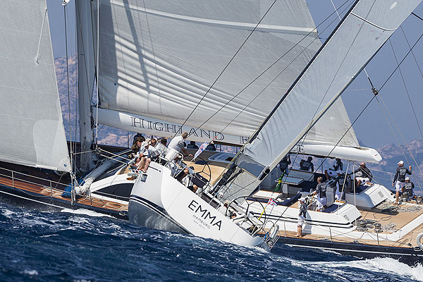 Johann Killinger's Emma and Ben Kolff's Highland Breeze, during the Rolex Swan Cup 2012. Photo copyright, Rolex and Carlo Borlenghi.