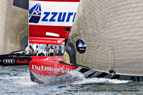 Emirates Team New Zealand vs Azzura (ITALY). Photo copyright Howard Wright 2010.