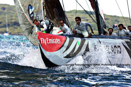 Azzurra (Italy). Skipper Francesco Bruni has competed in two America's Cups and three Olympic sailing regattas. Photo copyright Howard Wright 2010.